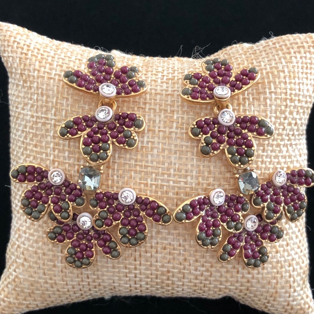 Stella & Dot Purple and Gold Earrings